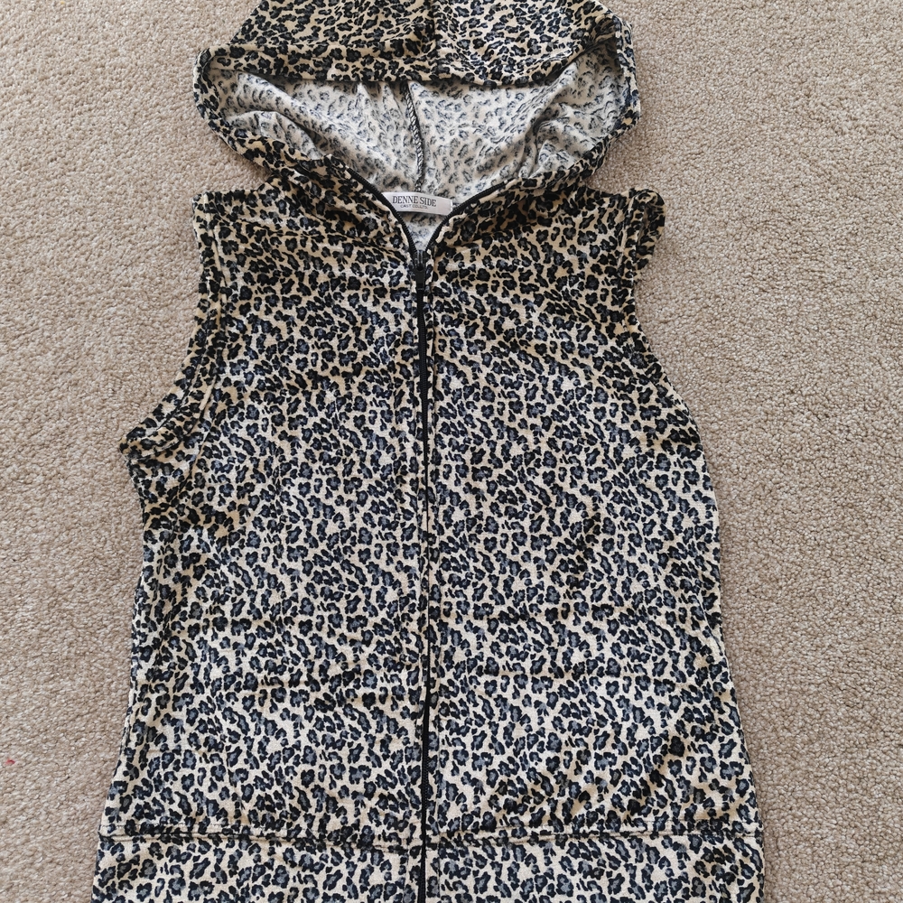 & Other Stories Leopard Print Hooded Tank Top in Tan and Black